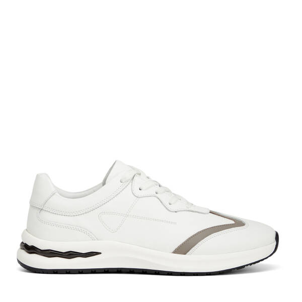 Beyaz Hakiki Deri Erkek Sneaker - E26I1AY57739-A26 - 1