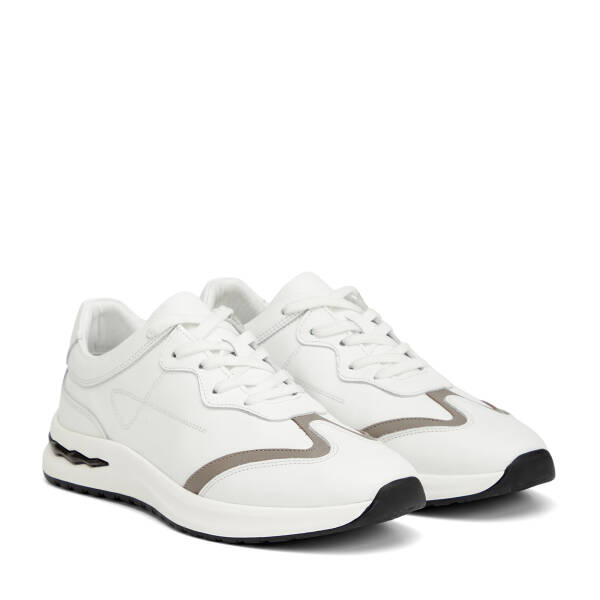 Beyaz Hakiki Deri Erkek Sneaker - E26I1AY57739-A26 - 2
