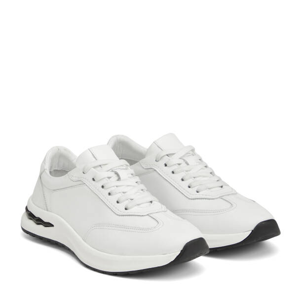 Beyaz Hakiki Deri Erkek Sneaker - E26I1AY57741-A26 - 2