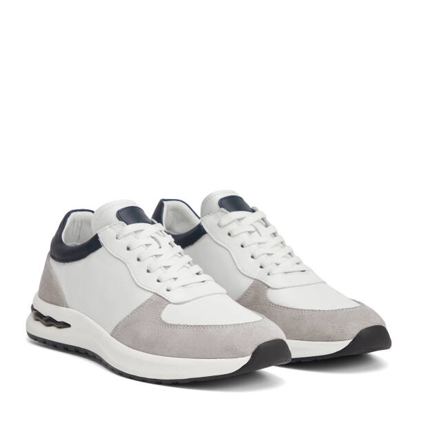 Beyaz Hakiki Deri Erkek Sneaker - E26I1AY57742-A9R - 2