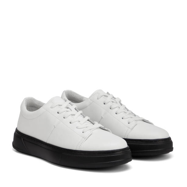 Beyaz Hakiki Deri Erkek Sneaker - E26I1AY57750-A26 - 2