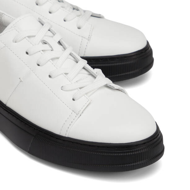 Beyaz Hakiki Deri Erkek Sneaker - E26I1AY57750-A26 - 3