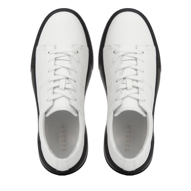 Beyaz Hakiki Deri Erkek Sneaker - E26I1AY57750-A26 - 5