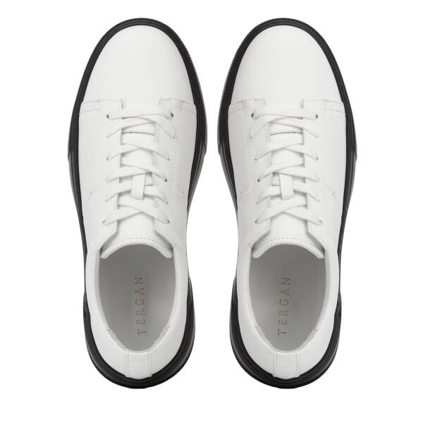 Beyaz Hakiki Deri Erkek Sneaker - E26I1AY57750-A26 - 5
