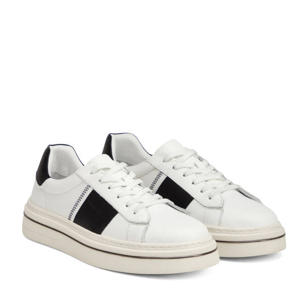 Beyaz Hakiki Deri Erkek Sneaker - E26I1AY57755-C52 - 2