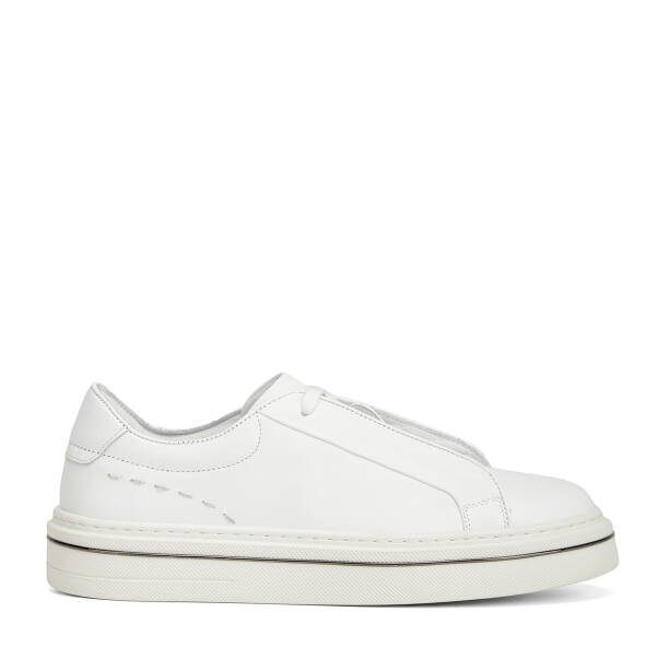 Beyaz Hakiki Deri Erkek Sneaker - E26I1AY57756-A26 - 1