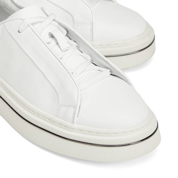 Beyaz Hakiki Deri Erkek Sneaker - E26I1AY57756-A26 - 3