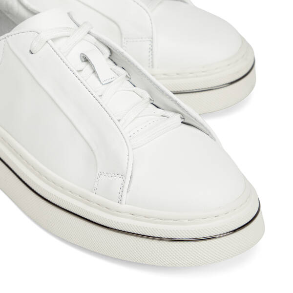 Beyaz Hakiki Deri Erkek Sneaker - E26I1AY57756-A26 - 3