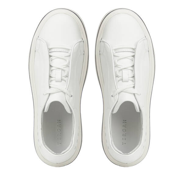 Beyaz Hakiki Deri Erkek Sneaker - E26I1AY57756-A26 - 5
