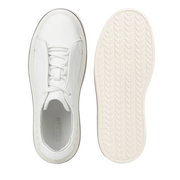 Beyaz Hakiki Deri Erkek Sneaker - E26I1AY57756-A26 - 6