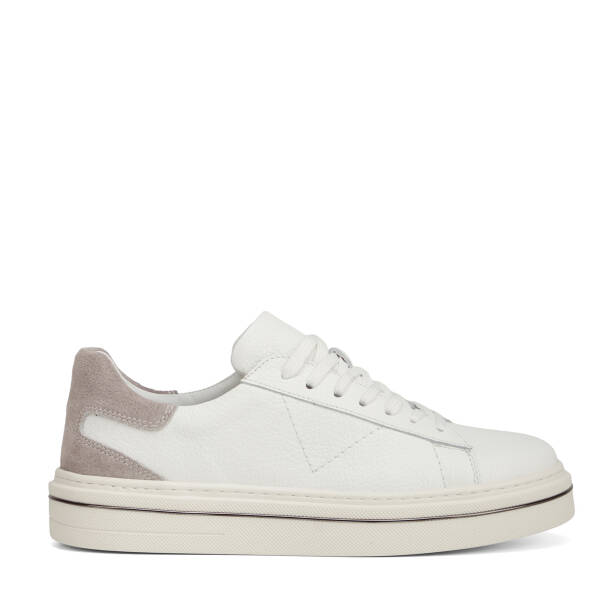 Beyaz Hakiki Deri Erkek Sneaker - E26I1AY57757-B69 