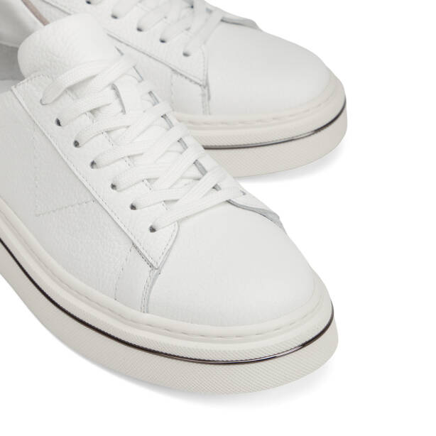 Beyaz Hakiki Deri Erkek Sneaker - E26I1AY57757-B69 - 3