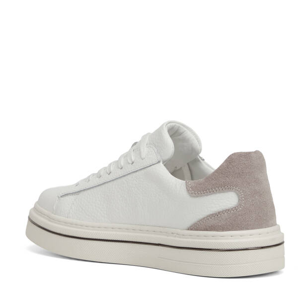 Beyaz Hakiki Deri Erkek Sneaker - E26I1AY57757-B69 - 4