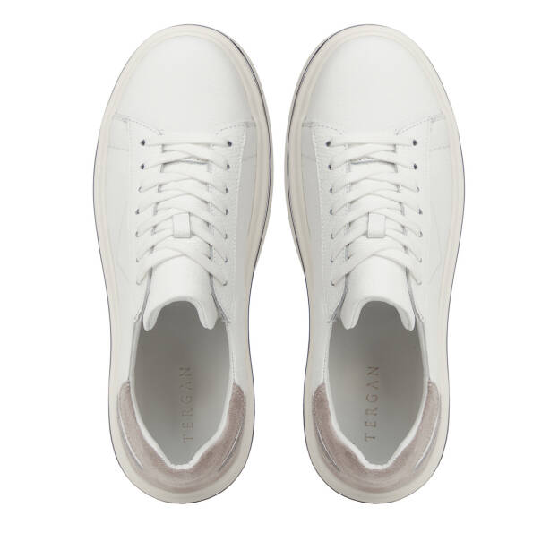 Beyaz Hakiki Deri Erkek Sneaker - E26I1AY57757-B69 - 5