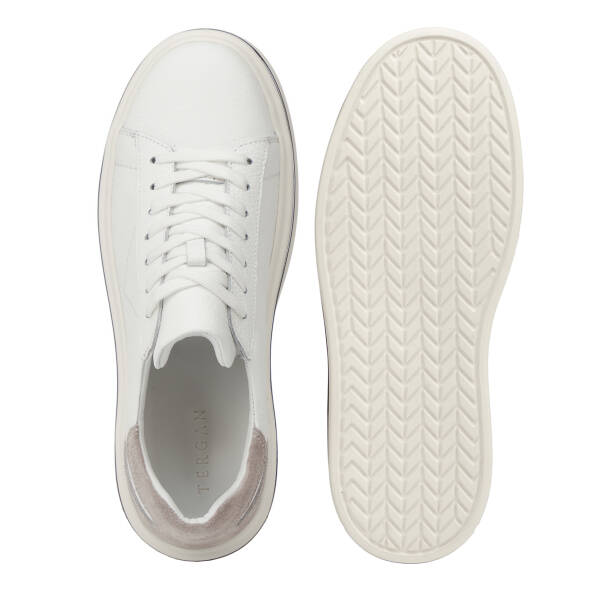 Beyaz Hakiki Deri Erkek Sneaker - E26I1AY57757-B69 - 6