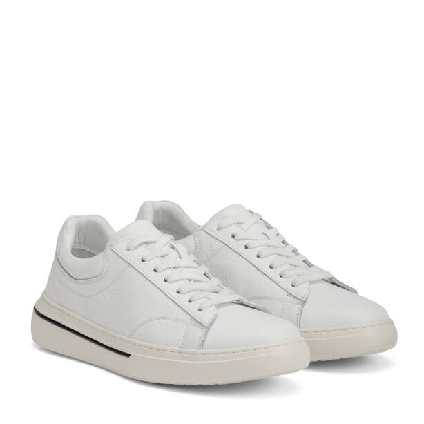 Beyaz Hakiki Deri Erkek Sneaker - E26I1AY57758-B69 - 2