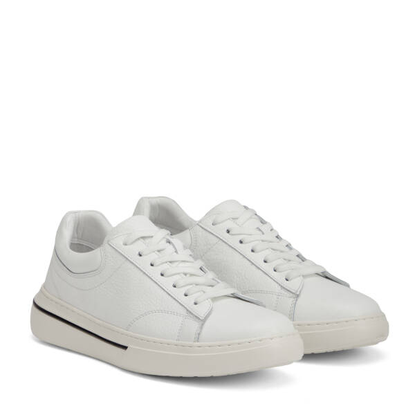 Beyaz Hakiki Deri Erkek Sneaker - E26I1AY57758-B69 - 2