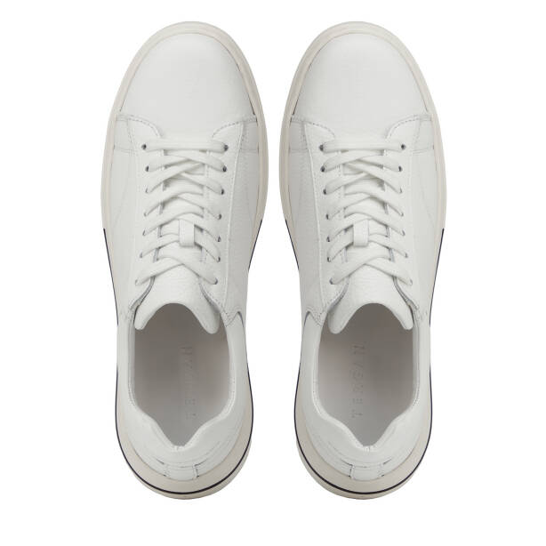 Beyaz Hakiki Deri Erkek Sneaker - E26I1AY57758-B69 - 5