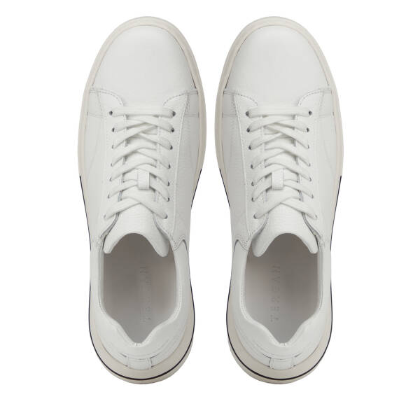 Beyaz Hakiki Deri Erkek Sneaker - E26I1AY57758-B69 - 5
