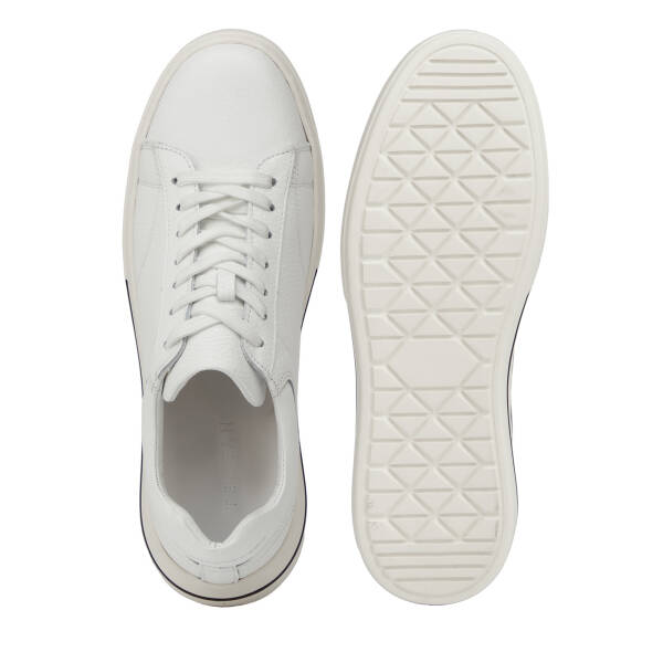 Beyaz Hakiki Deri Erkek Sneaker - E26I1AY57758-B69 - 6
