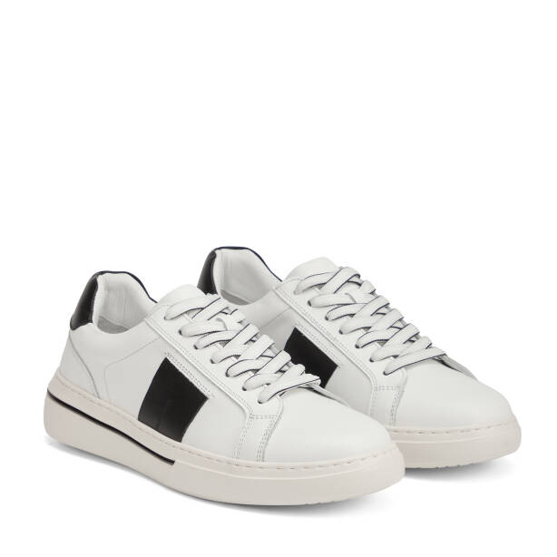 Beyaz Hakiki Deri Erkek Sneaker - E26I1AY57759-A26 - 2