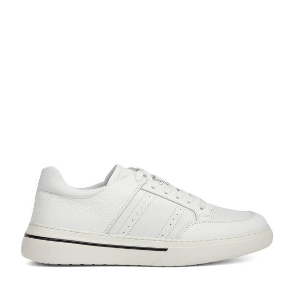 Beyaz Hakiki Deri Erkek Sneaker - E26I1AY57760-B69 - 1