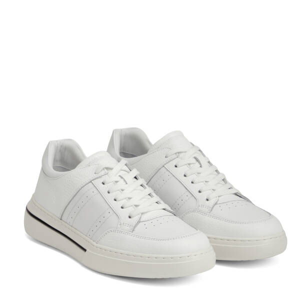 Beyaz Hakiki Deri Erkek Sneaker - E26I1AY57760-B69 - 2