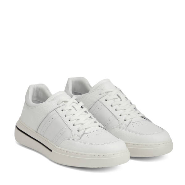 Beyaz Hakiki Deri Erkek Sneaker - E26I1AY57760-B69 - 2
