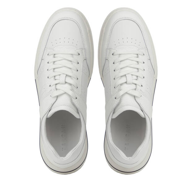Beyaz Hakiki Deri Erkek Sneaker - E26I1AY57760-B69 - 5