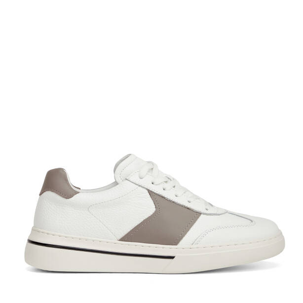 Beyaz Hakiki Deri Erkek Sneaker - E26I1AY57761-V2V - 1