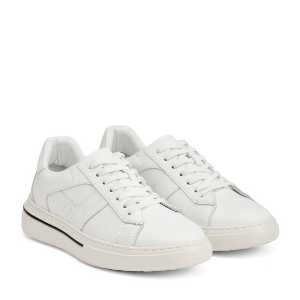 Beyaz Hakiki Deri Erkek Sneaker - E26I1AY57762-A26 - 2