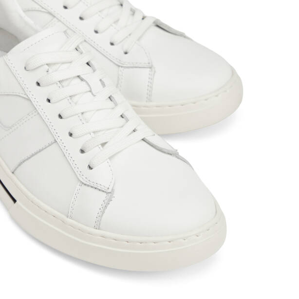 Beyaz Hakiki Deri Erkek Sneaker - E26I1AY57762-A26 - 3