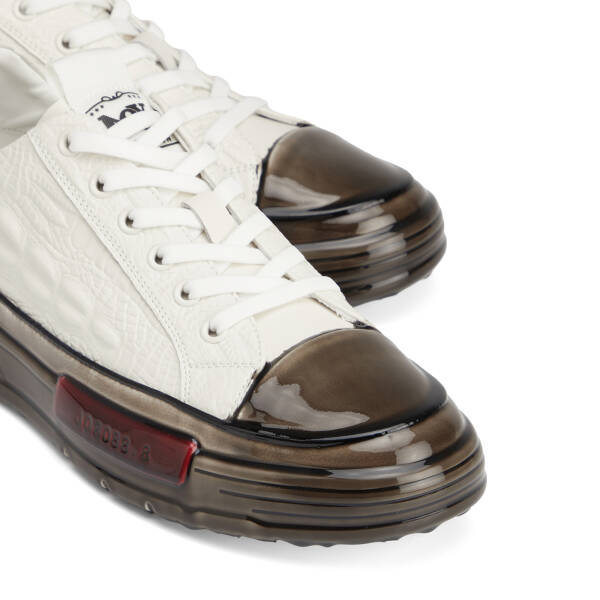 Beyaz Hakiki Deri Erkek Sneaker - E26S1AY57812-A26 - 3