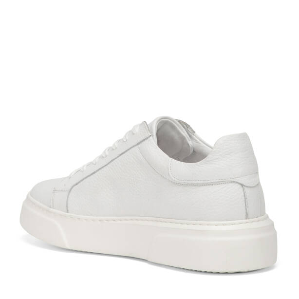 Beyaz Hakiki Deri Erkek Sneaker - E4MEAY057782-B69 - Tergan Four Season