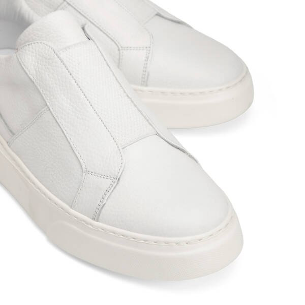 Beyaz Hakiki Deri Erkek Sneaker - E4MEAY057783-B69 - 3