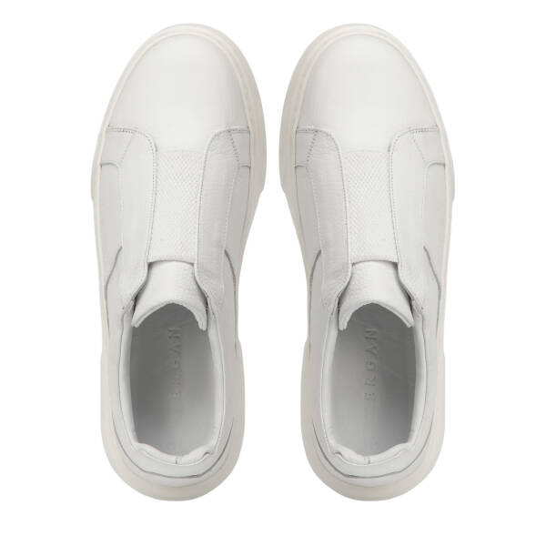Beyaz Hakiki Deri Erkek Sneaker - E4MEAY057783-B69 - 5
