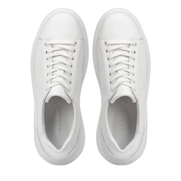 Beyaz Hakiki Deri Erkek Sneaker - E4MEAY057784-A26 - 5
