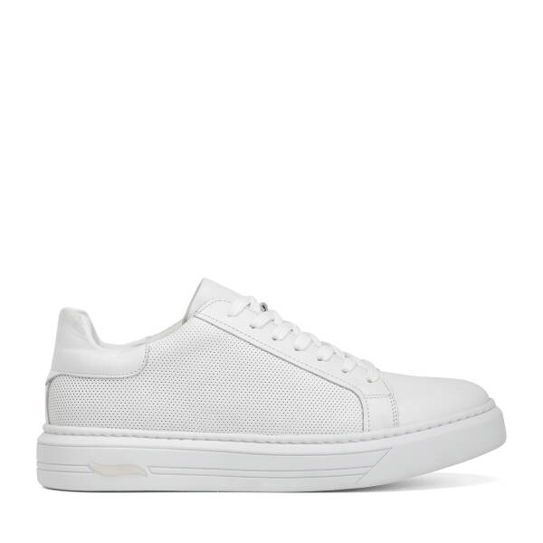 Beyaz Hakiki Deri Erkek Sneaker - E4MEAY057785-A26 - 1