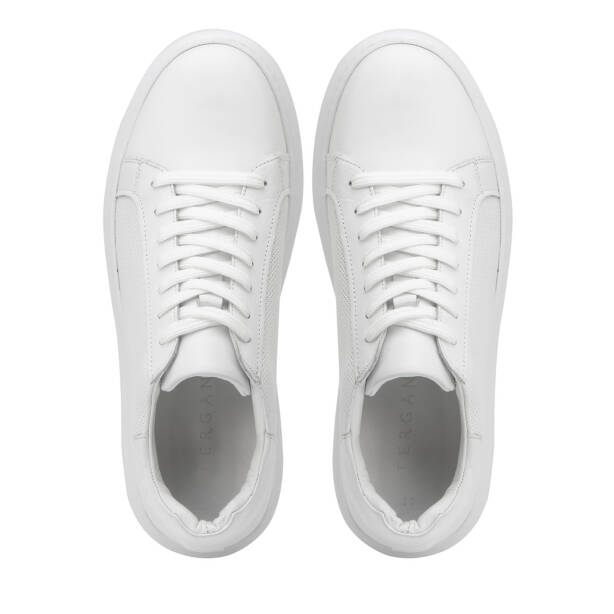 Beyaz Hakiki Deri Erkek Sneaker - E4MEAY057785-A26 - Tergan Four Season