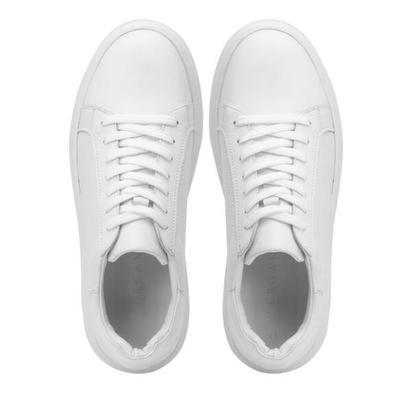 Beyaz Hakiki Deri Erkek Sneaker - E4MEAY057785-A26 - 5