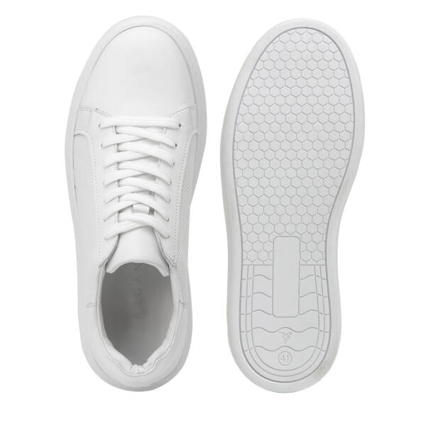 Beyaz Hakiki Deri Erkek Sneaker - E4MEAY057785-A26 - 6