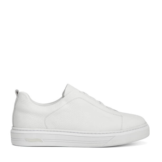 Beyaz Hakiki Deri Erkek Sneaker - E4MEAY057786-B69 - Tergan Four Season