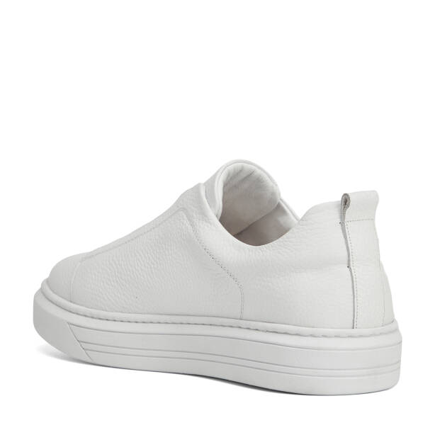 Beyaz Hakiki Deri Erkek Sneaker - E4MEAY057786-B69 - Tergan Four Season
