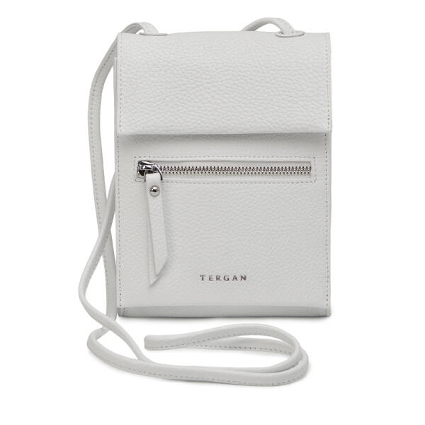 Beyaz Hakiki Deri Kadın Çapraz Askılı Çanta - S26Y1BC80168-B69 - 1