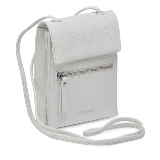 Beyaz Hakiki Deri Kadın Çapraz Askılı Çanta - S26Y1BC80168-B69 - 2