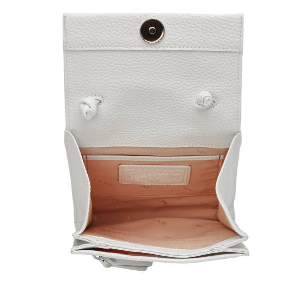 Beyaz Hakiki Deri Kadın Çapraz Askılı Çanta - S26Y1BC80168-B69 - 4