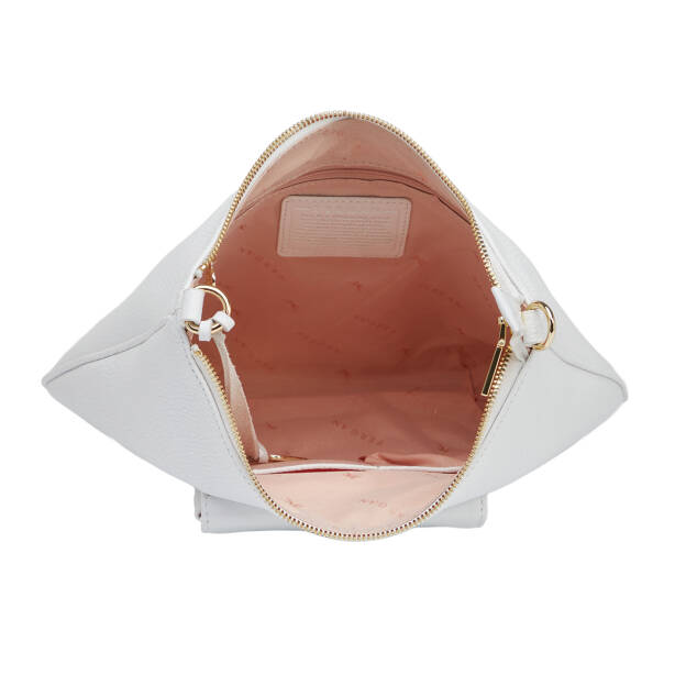 Beyaz Hakiki Deri Kadın Çapraz Askılı Çanta - S26Y1BC80409-B69 - 4