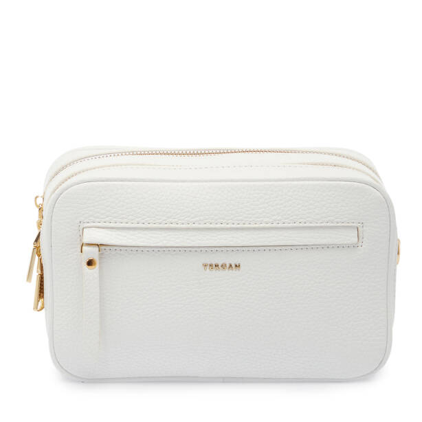 Beyaz Hakiki Deri Kadın El Çantası - S26Y1BC80361-B69 - Tergan