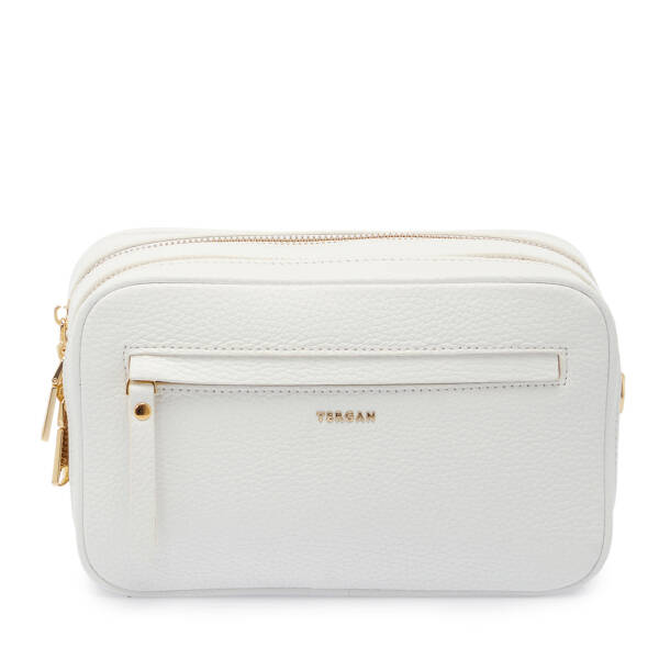 Beyaz Hakiki Deri Kadın El Çantası - S26Y1BC80361-B69 - 1