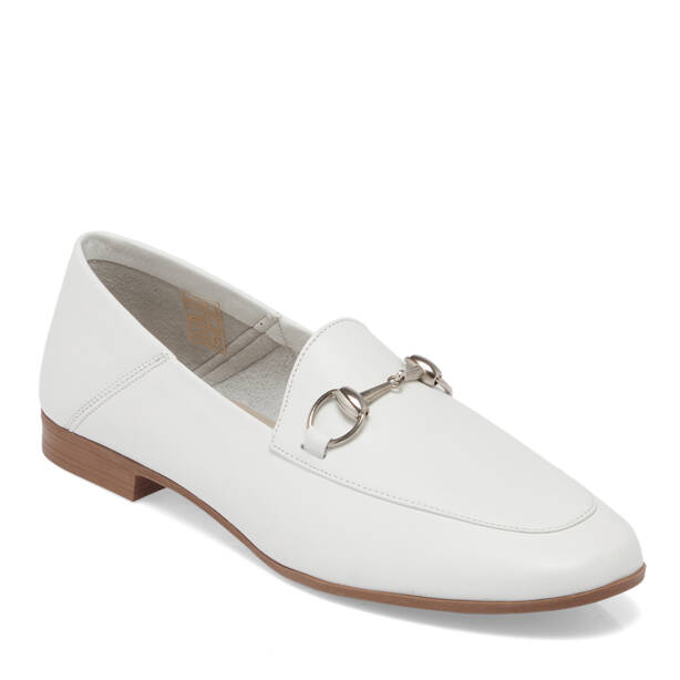 Beyaz Hakiki Deri Kadın Loafer - K26I1AY68408-A26 